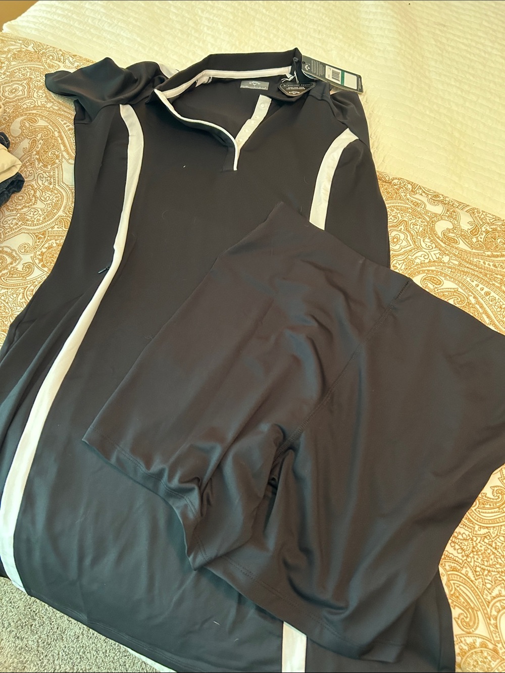 Callaway Black Polo Golf Dress with White Trim